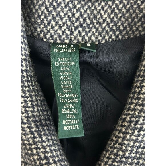 Lauren Ralph Lauren Women's Size 12 Tweed Blazer Jacket Virgin Wool Blend - Picture 11 of 11